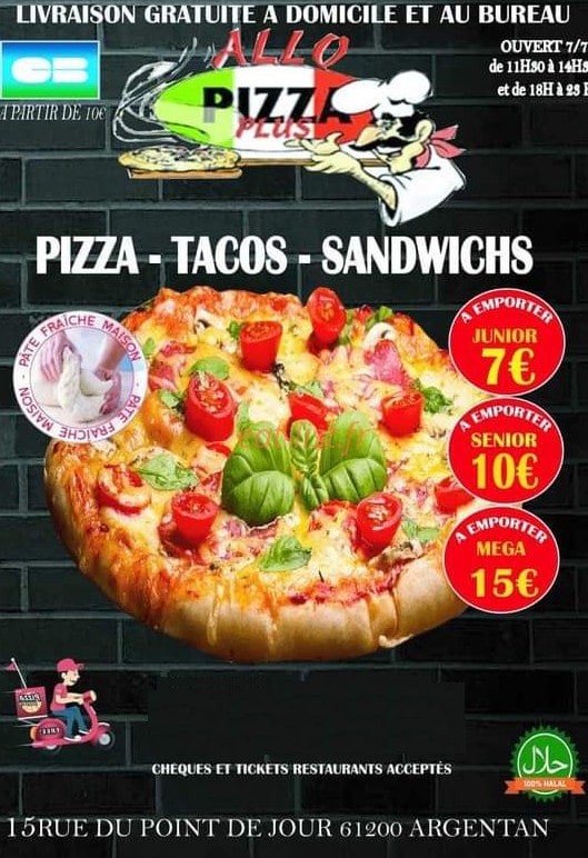 Allo pizza plus — carte page 1