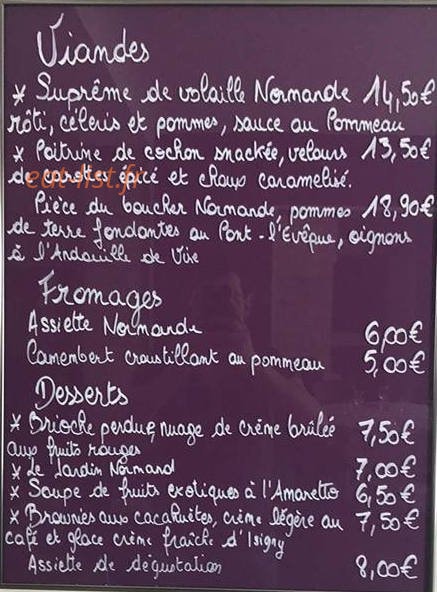 Bistrot de l'Abbaye — carte page 2
