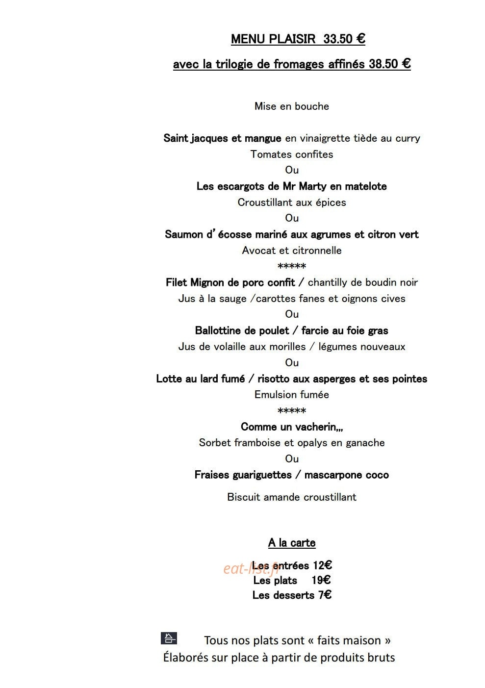 La Table de Catherine — carte page 3