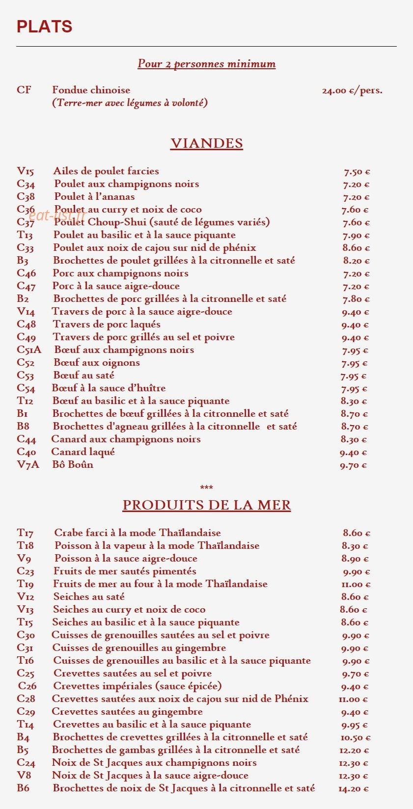 Le Dragon d'Or — carte page 2