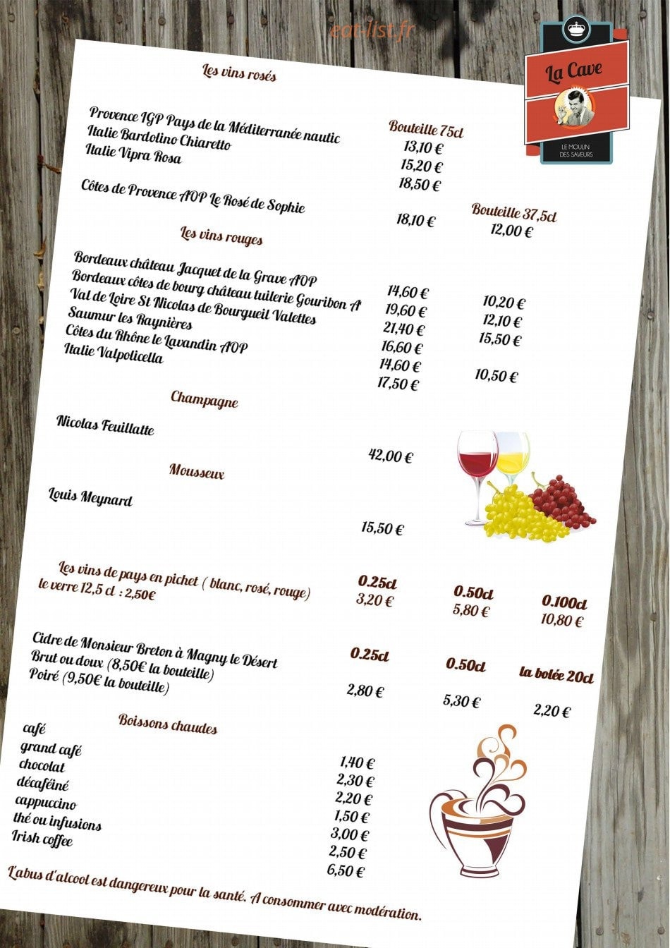 Le Moulin des Saveurs — carte page 15