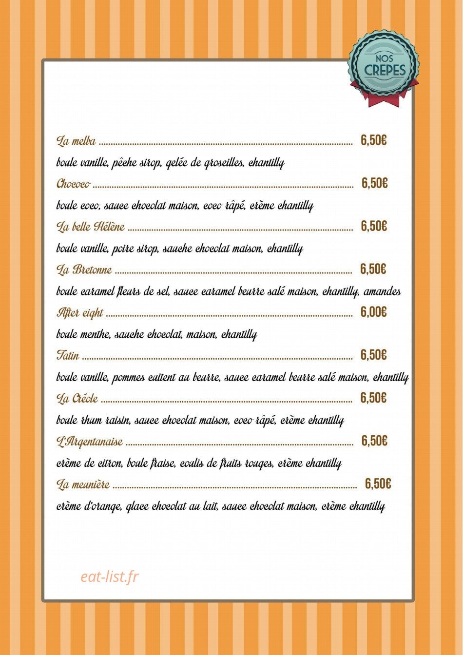 Le Moulin des Saveurs — carte page 11