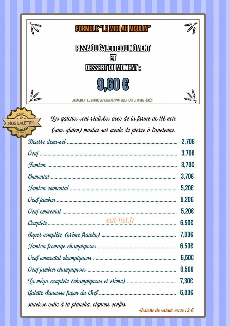Le Moulin des Saveurs — carte page 5