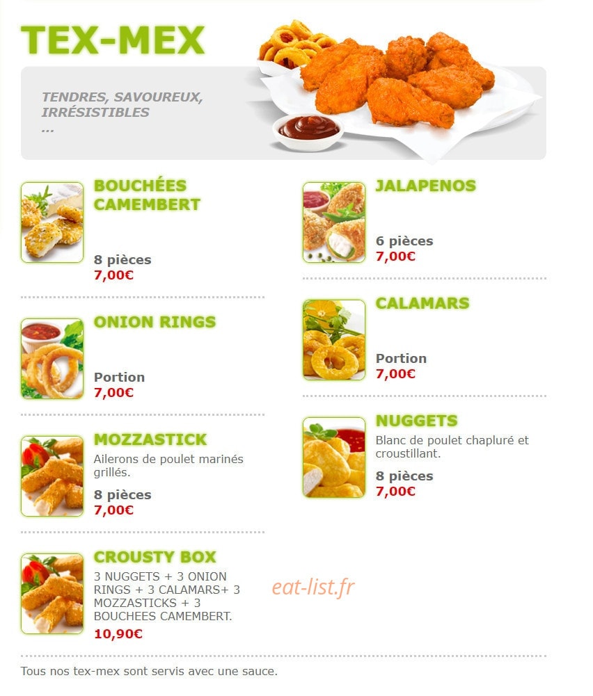 Pizza Crousty — carte page 8