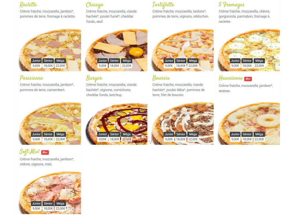 Pizza King — carte page 4