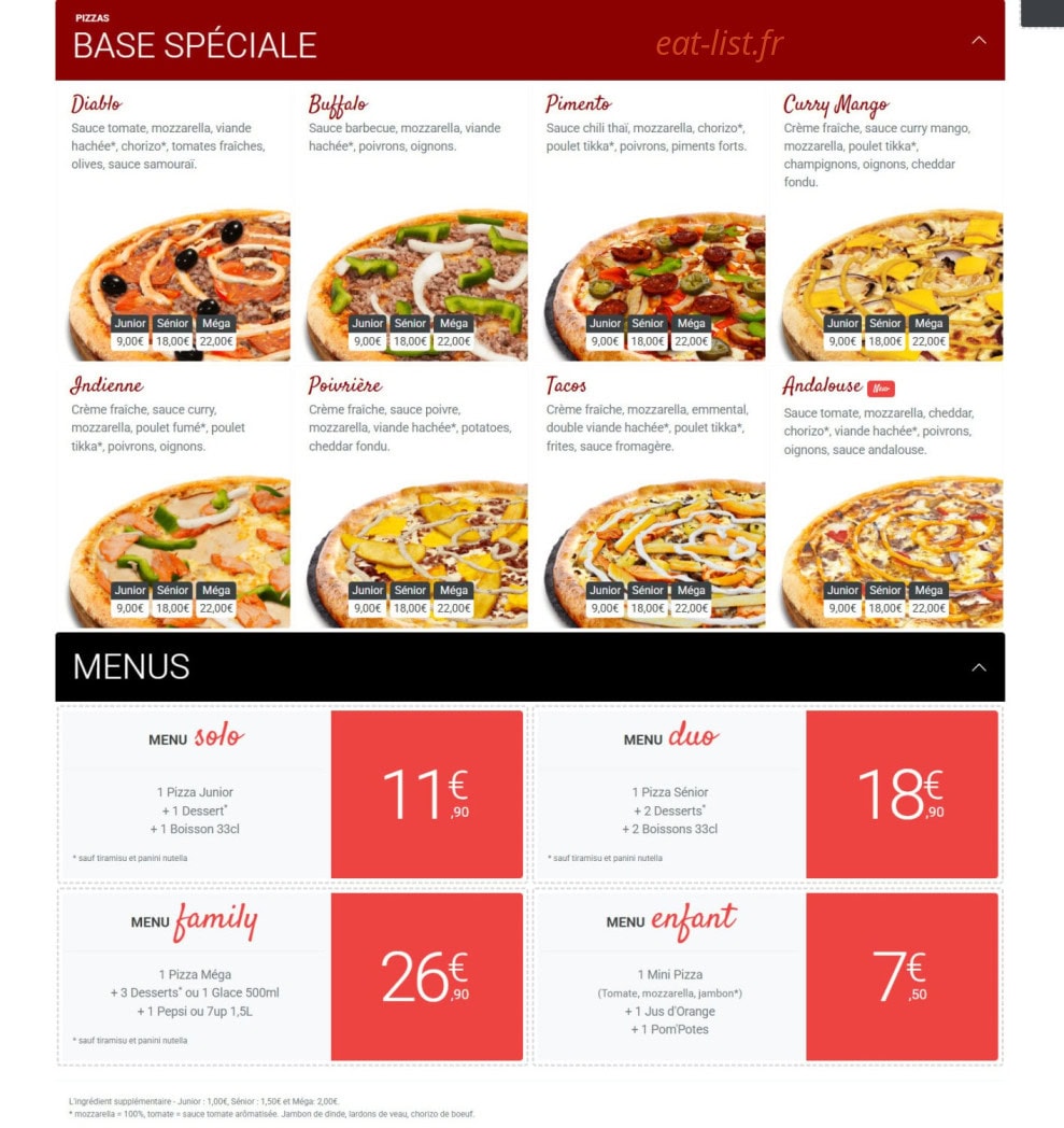 Pizza King — carte page 5