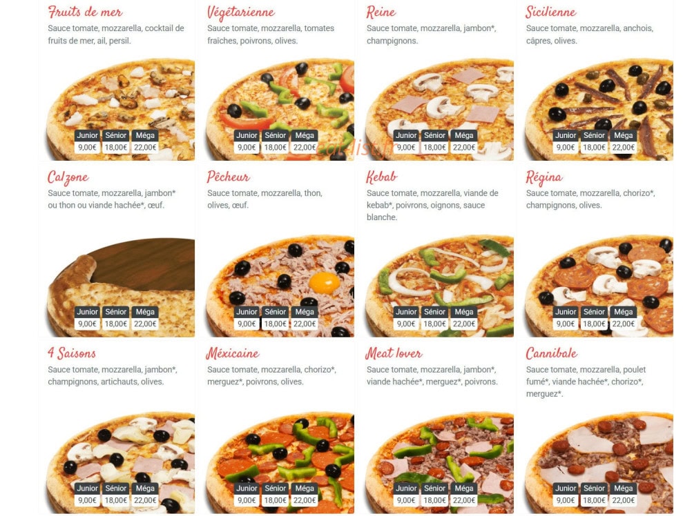 Pizza King — carte page 2