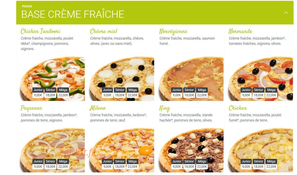 Pizza King — carte page 3