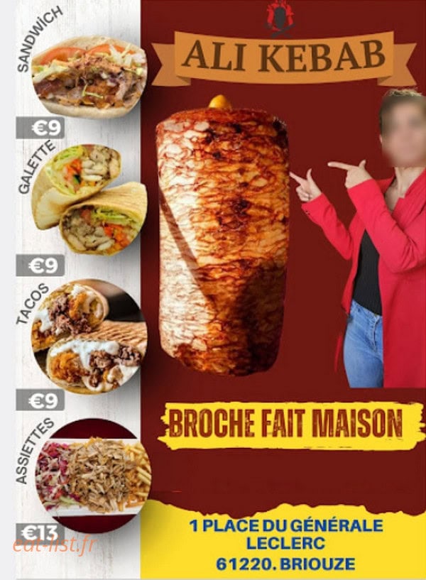 Ali Kebab — carte page 1