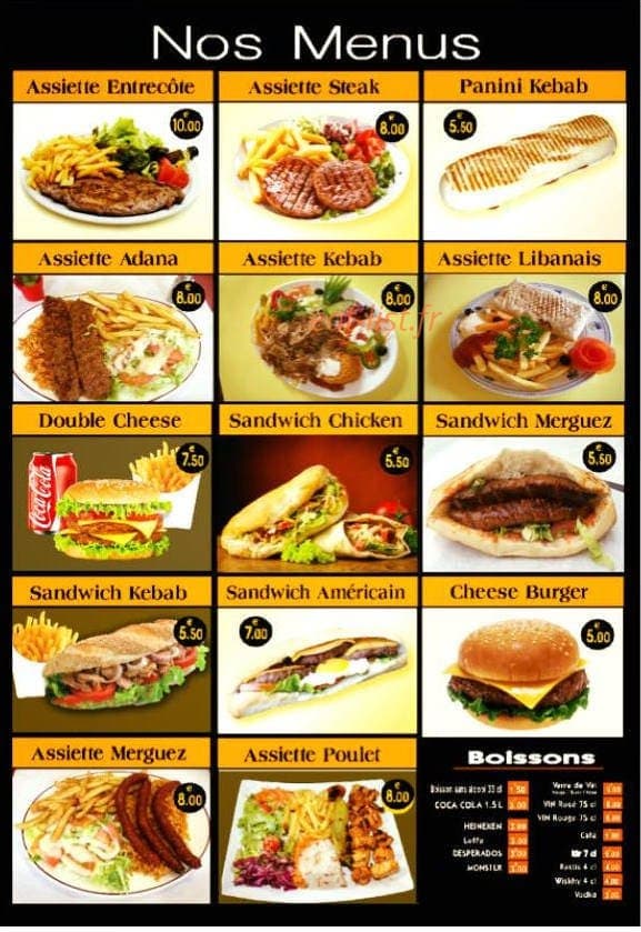 Atalay Kebab — carte page 1