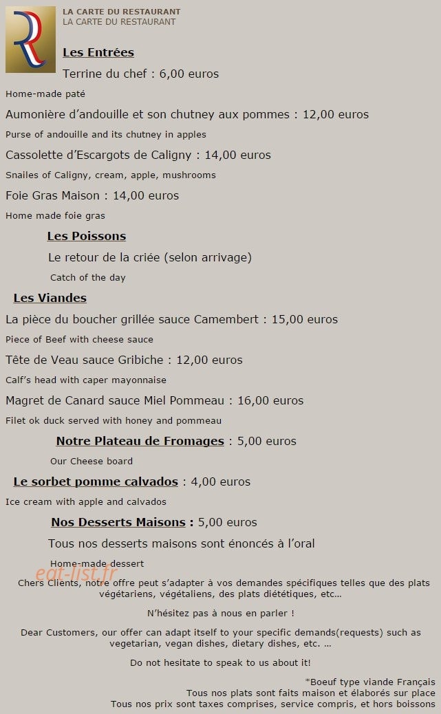 Hôtel Sophie — carte page 1