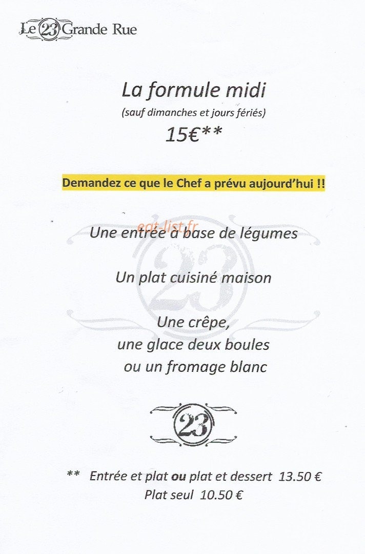 Le 23 Grande rue — carte page 1