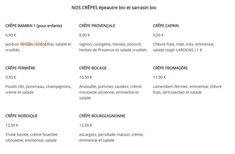 L'échoppe gourmande — carte page 2