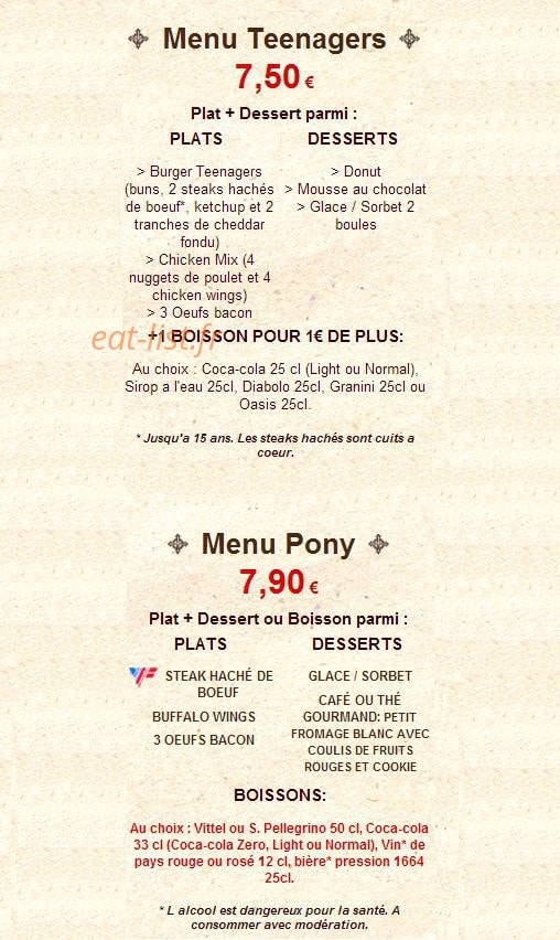 Buffalo Grill — carte page 14