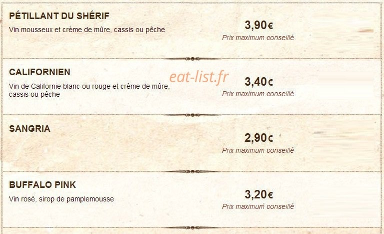 Buffalo Grill — carte page 11