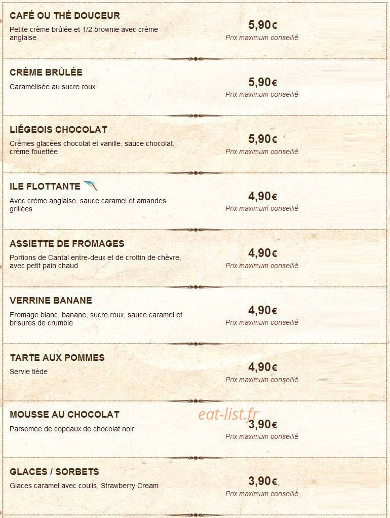 Buffalo Grill — carte page 8