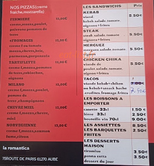 La romantica — carte page 1