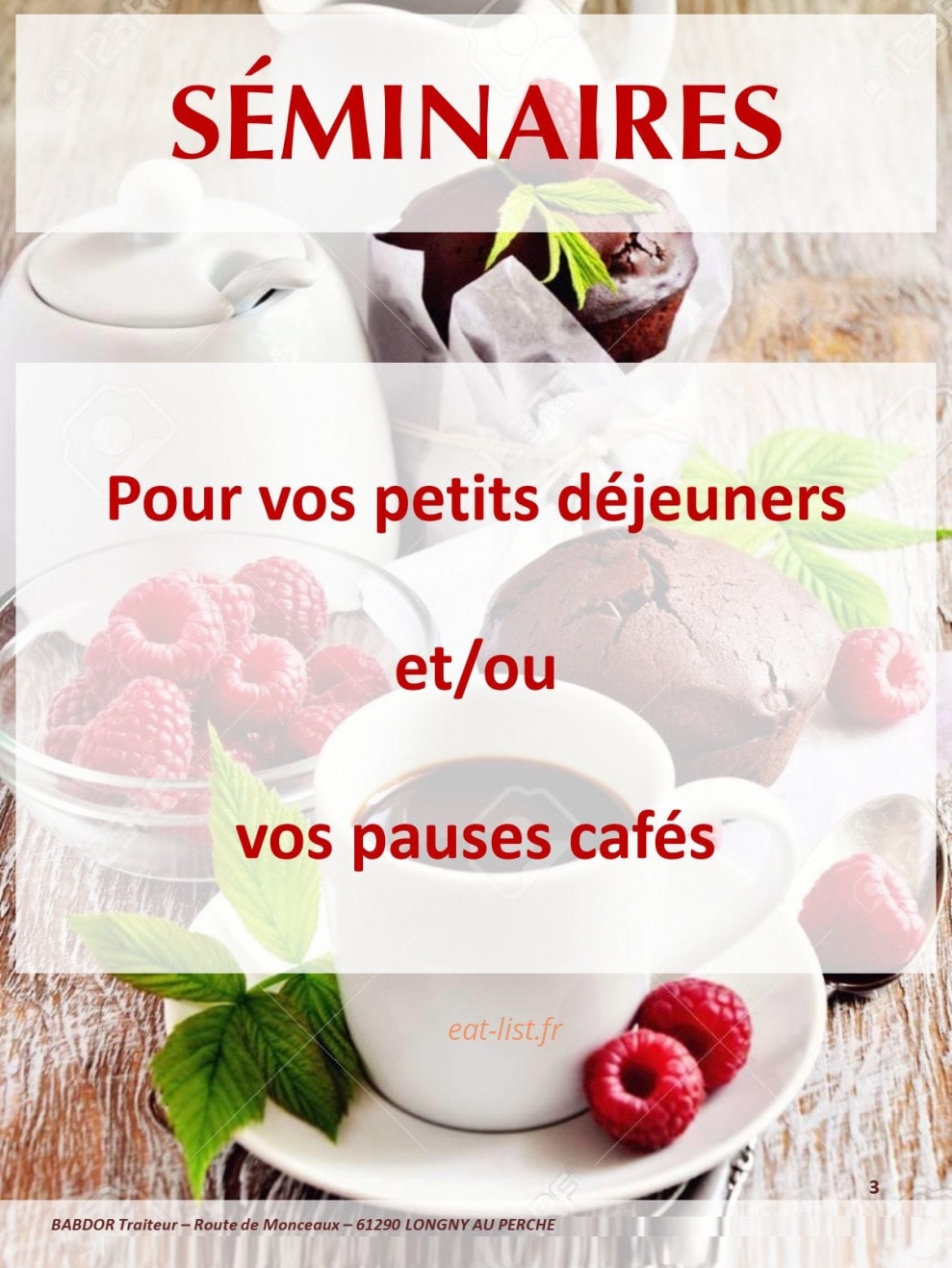 Babdor Traiteur — carte page 3