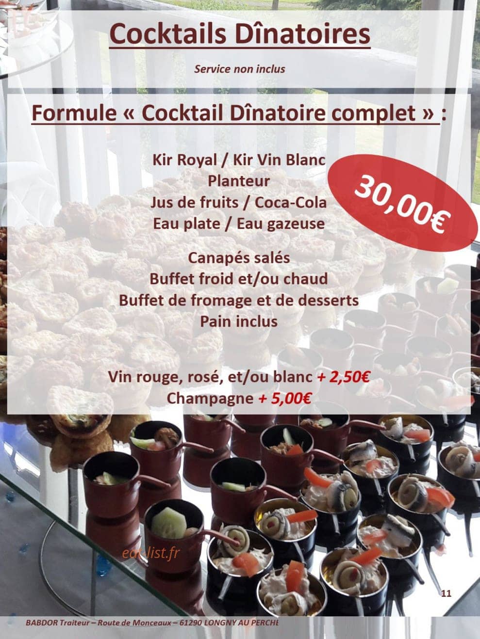 Babdor Traiteur — carte page 11