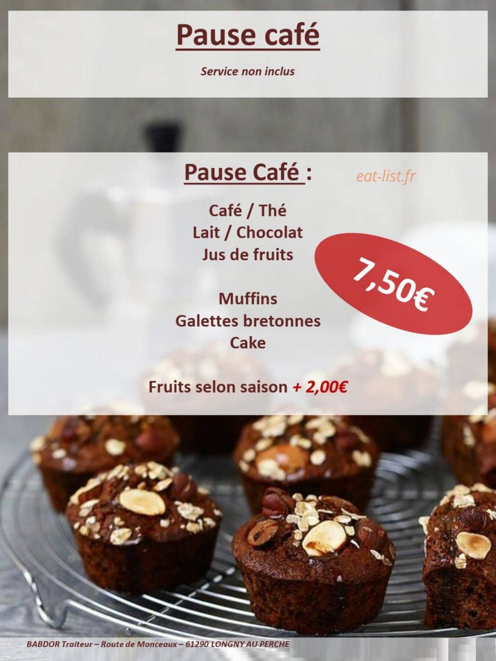 Babdor Traiteur — carte page 6