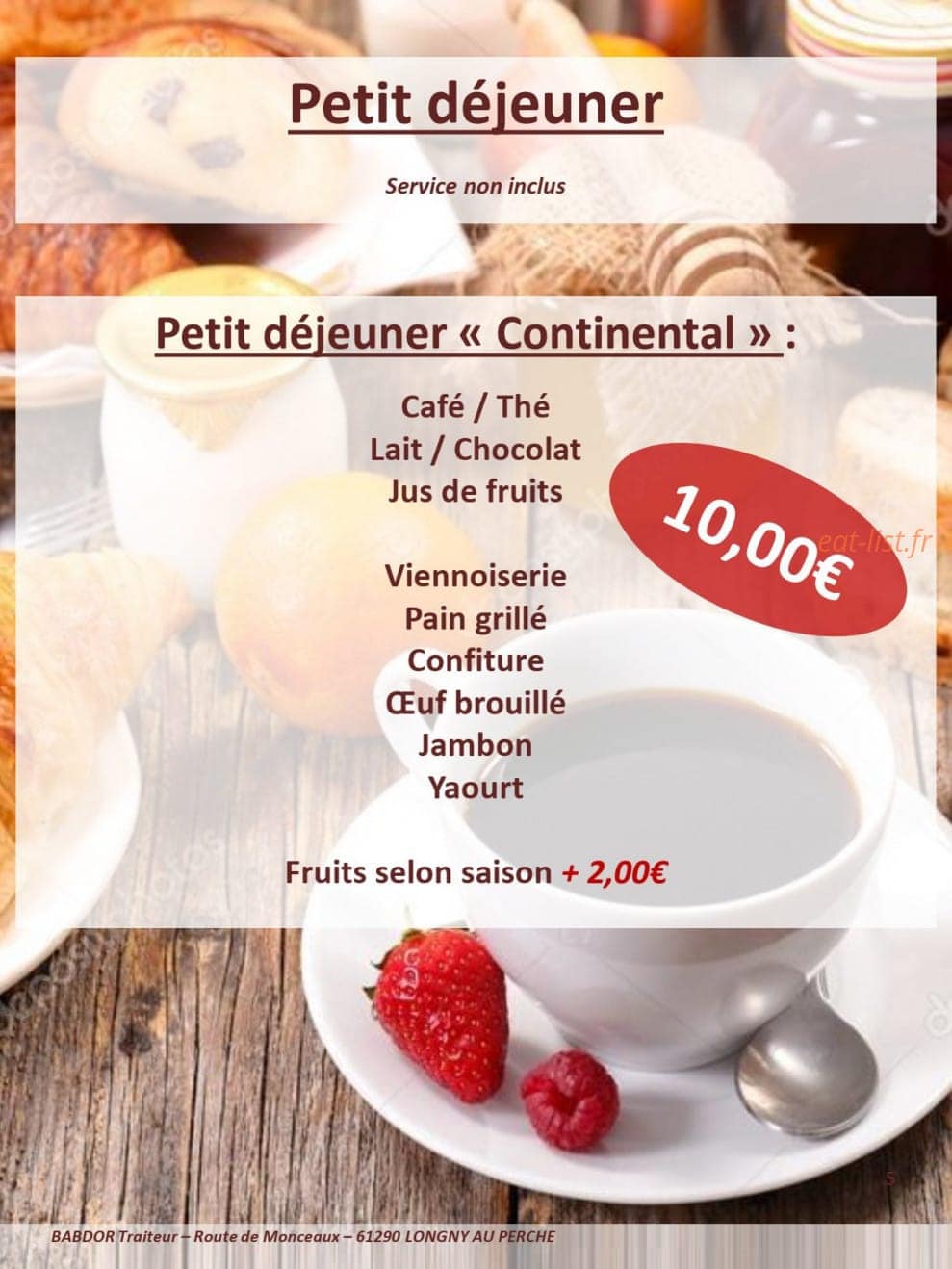 Babdor Traiteur — carte page 5