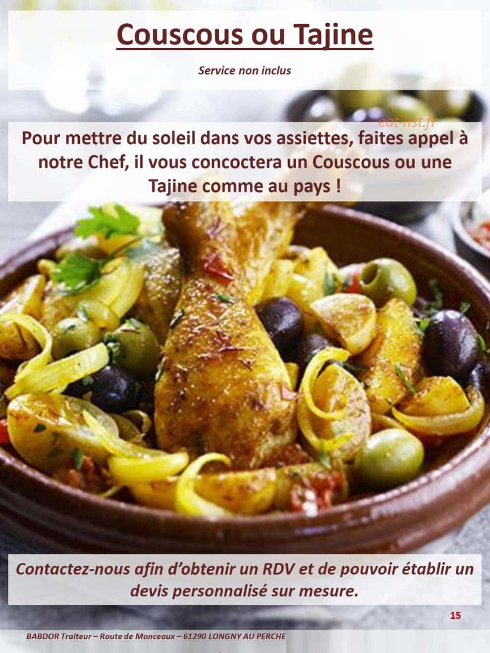 Babdor Traiteur — carte page 15