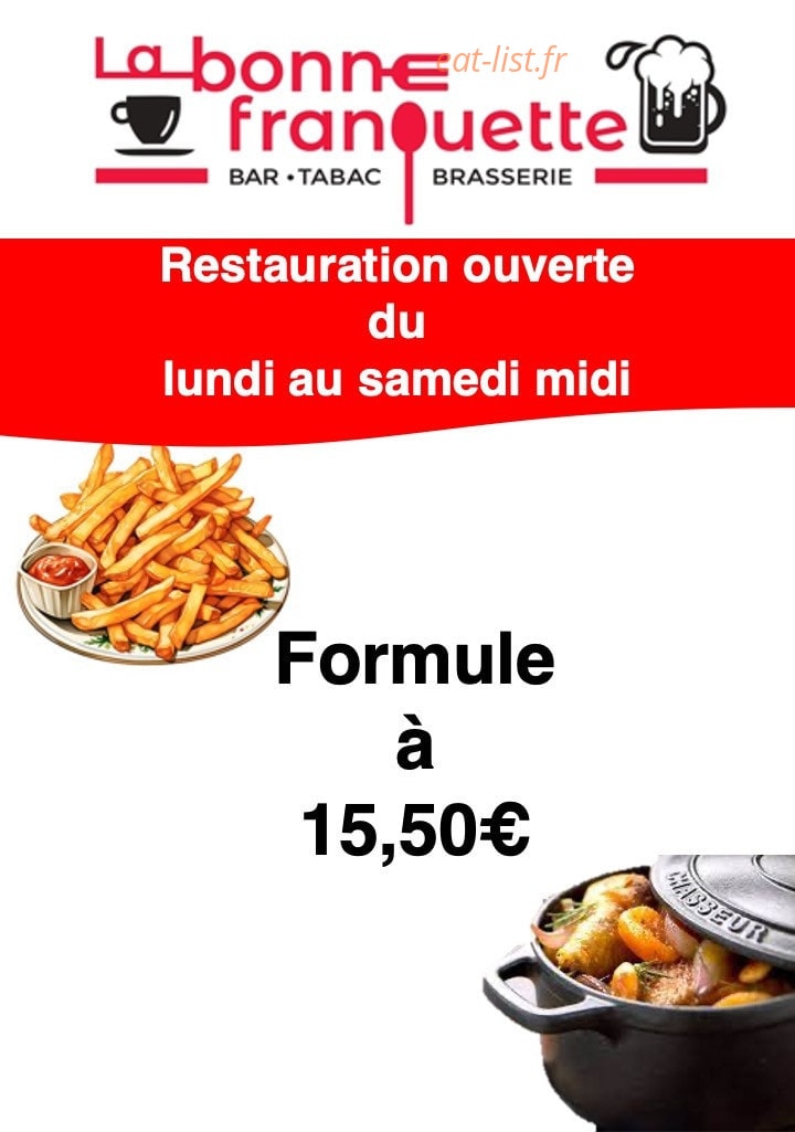 Carte et menu de La Bonne Franquette à Longny les Villages  — La formule à 15.50€