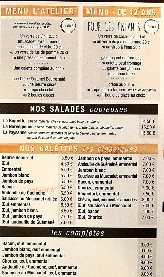 L'Atelier — carte page 1