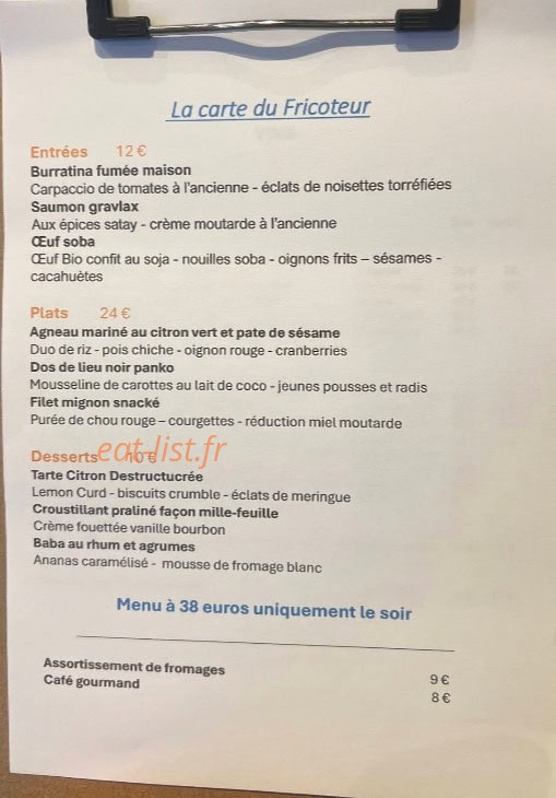 Le Fricoteur — carte page 1
