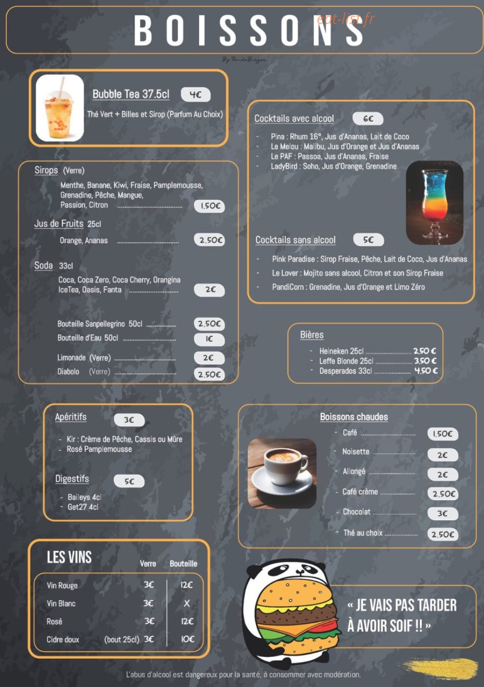 Panda Burger — carte page 4