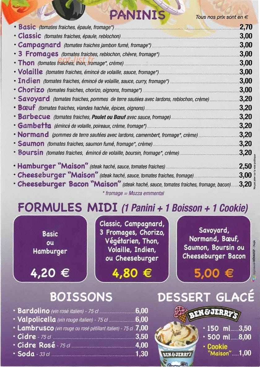 Trismegiste Pizzas — carte page 4