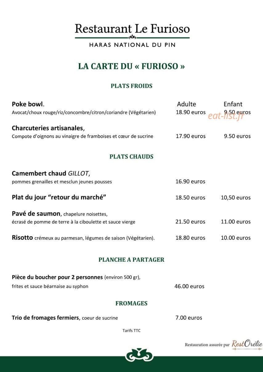Le furioso — carte page 1