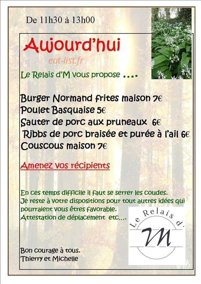 Le Relais d'M — carte page 1