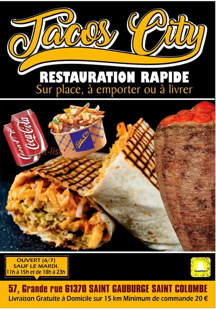 Tacos City — carte page 1
