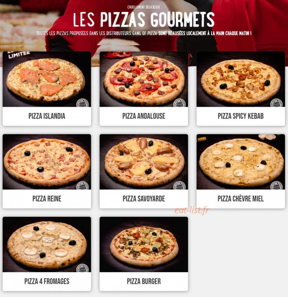 Carte et menu de Gang Of Pizza à Moulins la Marche — Les pizzas