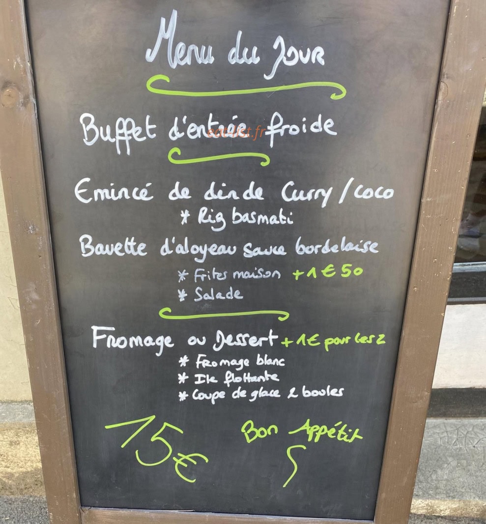 Le Cristal Bar — carte page 1