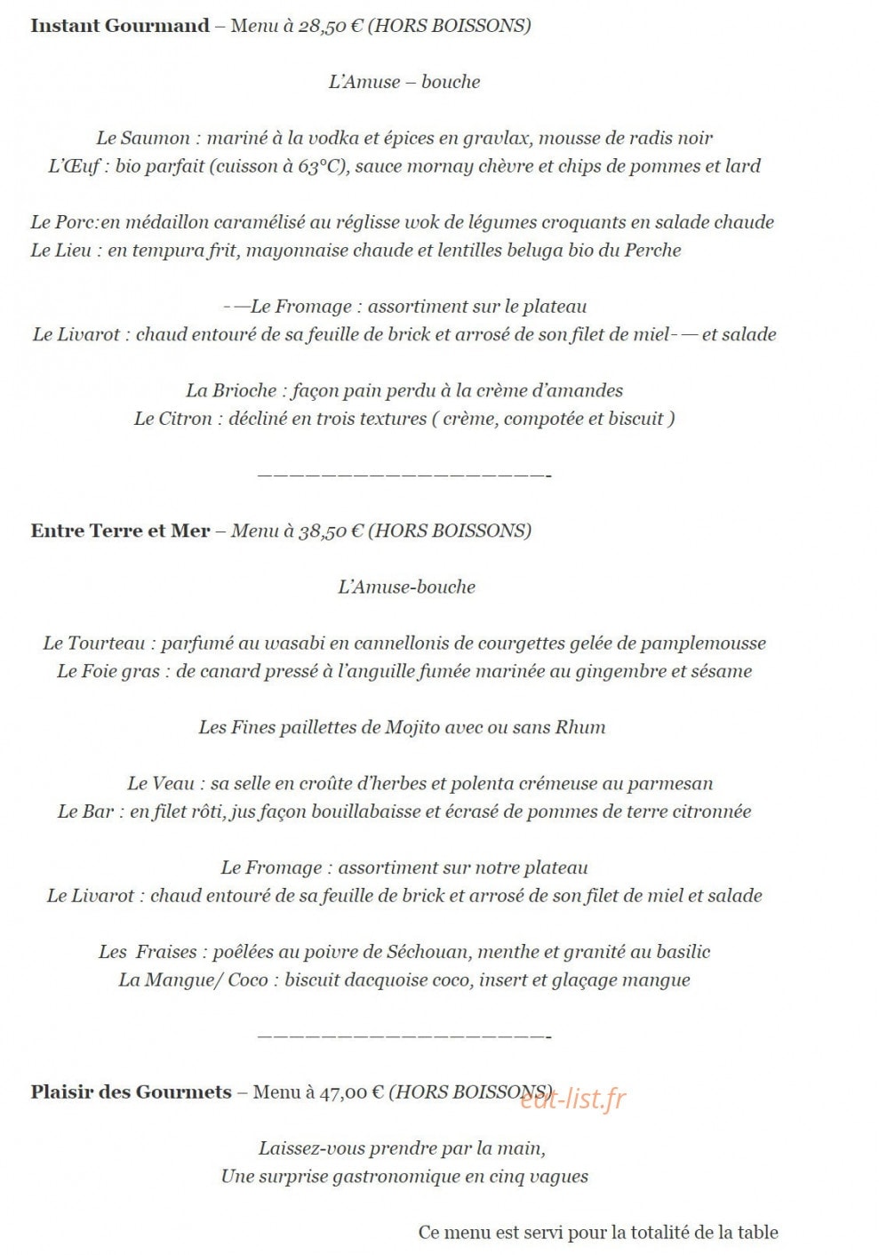 La Croix D'or — carte page 2