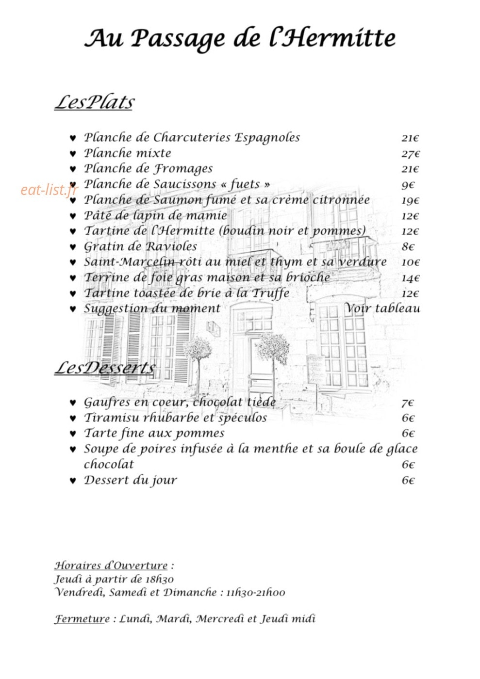 Au Passage de l'Hermitte — carte page 1