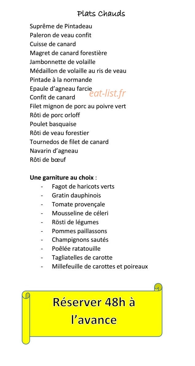 Au Roi Du Boudin — carte page 3