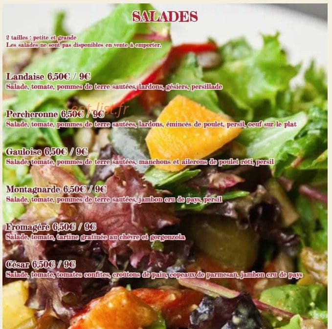 La Trattoria — carte page 3