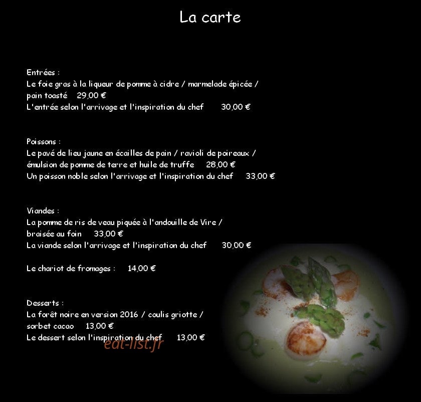 Auberge de la Mine — carte page 1