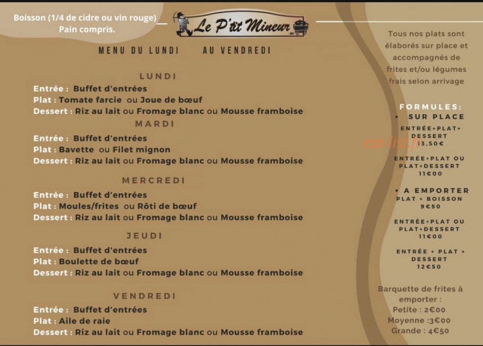 Le P'tit Mineur — carte page 1