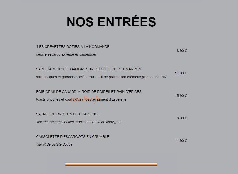 Le C Gourmand — carte page 1