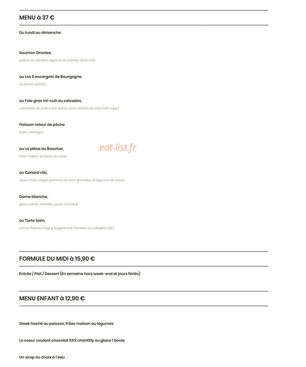 Le Comptoir du Paradis — carte page 5