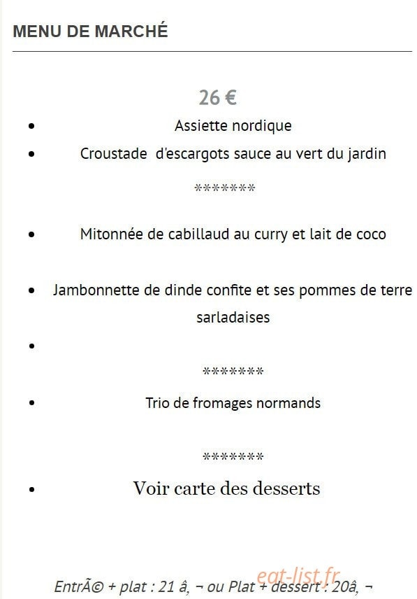 Le Relais de l'Abbaye — carte page 1