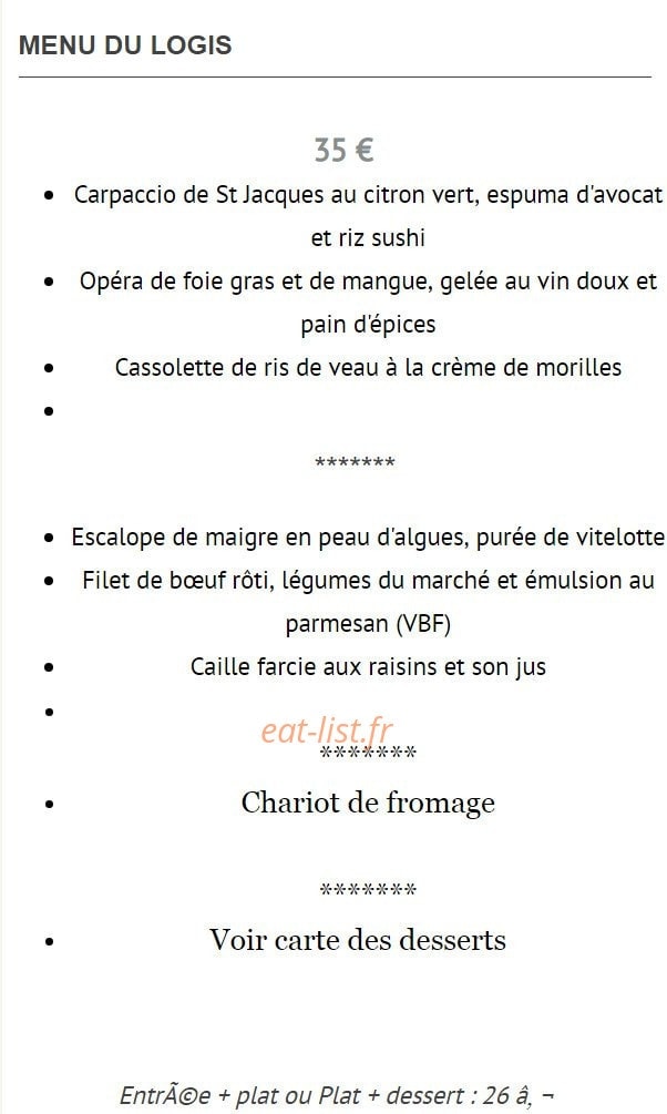 Le Relais de l'Abbaye — carte page 2