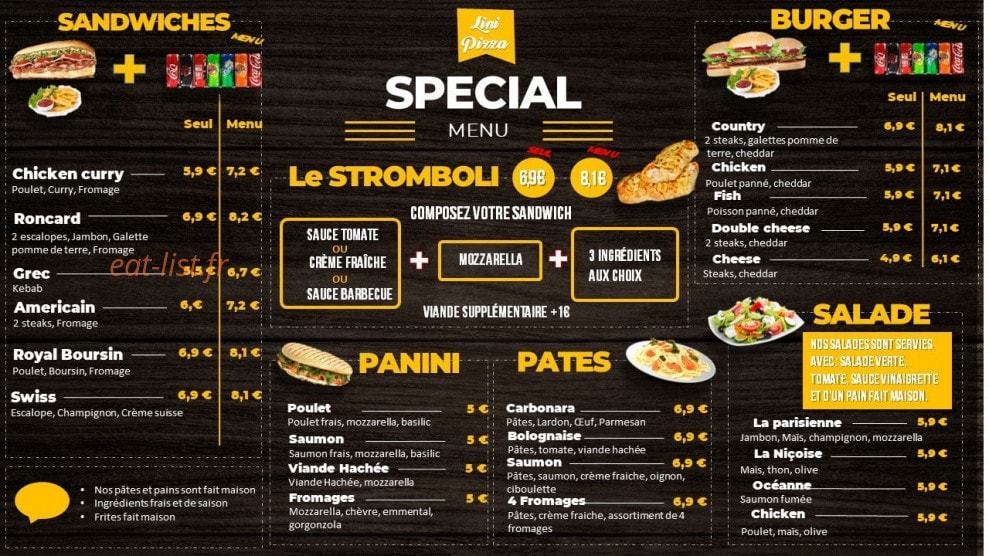 Lini pizza — carte page 2