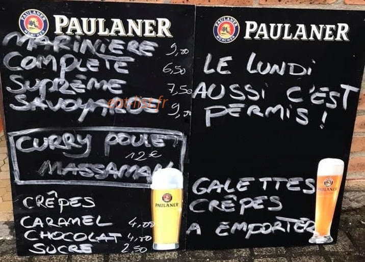 Au Bar Normand — carte page 1
