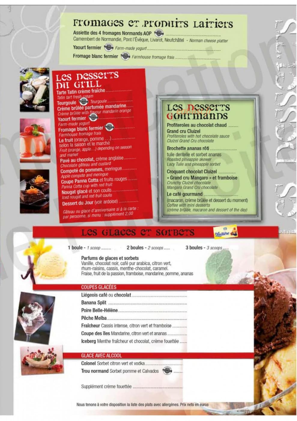 Grill au Feu de Bois — carte page 5