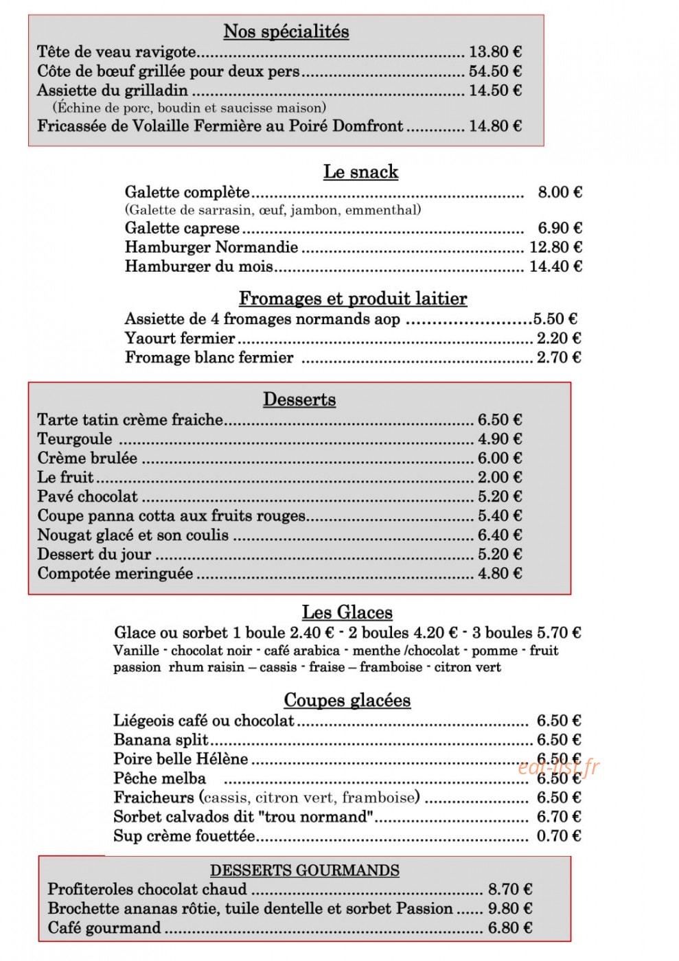 Grill au Feu de Bois — carte page 2